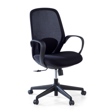 chaise pivotante noir whisper maille accoudoirs fixes 1