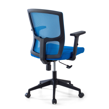 chaise pivotante bleu pivot maille accoudoirs reglables 1d 5