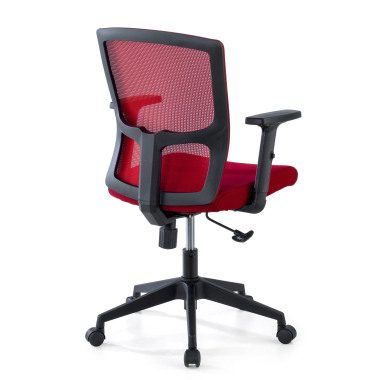 chaise pivotante rouge pivot maille accoudoirs reglables 1d 5