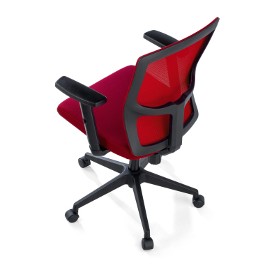 chaise pivotante rouge pivot maille accoudoirs reglables 1d 7