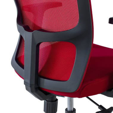 chaise pivotante rouge pivot maille accoudoirs reglables 1d 10
