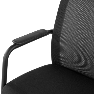 chaise visiteur noir siena maille accoudoirs fixes 8