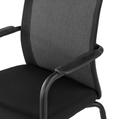 chaise visiteur noir siena maille accoudoirs fixes 9