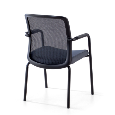 chaise visiteur gris siena maille accoudoirs fixes 5