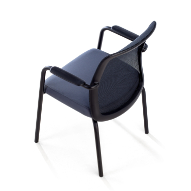 chaise visiteur gris siena maille accoudoirs fixes 7