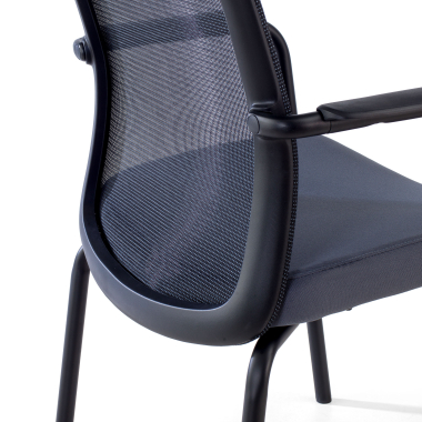 chaise visiteur gris siena maille accoudoirs fixes 10