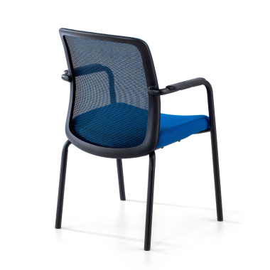 chaise visiteur bleu siena maille accoudoirs fixes 5