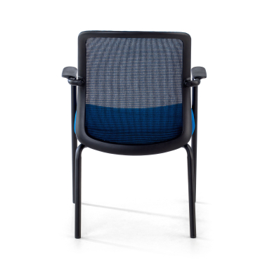 chaise visiteur bleu siena maille accoudoirs fixes 6