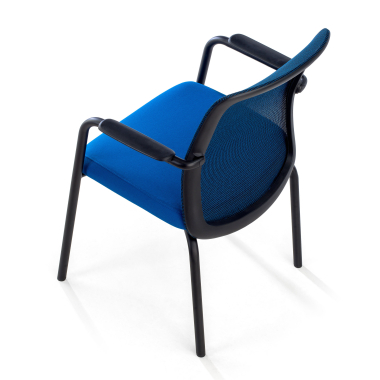 chaise visiteur bleu siena maille accoudoirs fixes 7