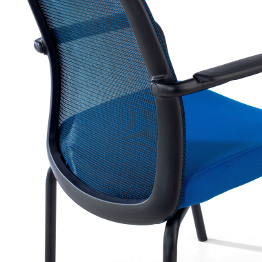 chaise visiteur bleu siena maille accoudoirs fixes 10