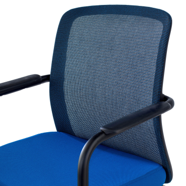 chaise visiteur bleu siena maille accoudoirs fixes 9