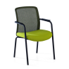 Chaise Visiteur avec accoudoirs Siena, structure à 4 pieds, dossier en maille