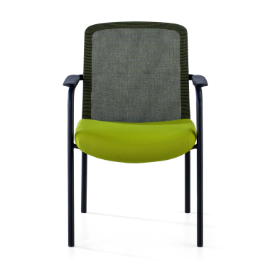 chaise visiteur vert siena maille accoudoirs fixes 3