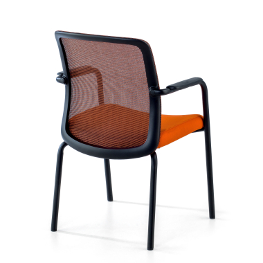 chaise visiteur orange siena maille accoudoirs fixes 5