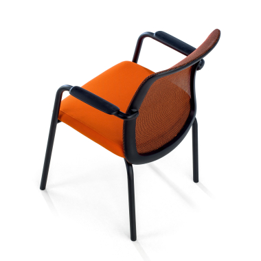 chaise visiteur orange siena maille accoudoirs fixes 7
