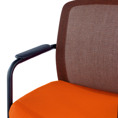 chaise visiteur orange siena maille accoudoirs fixes 8