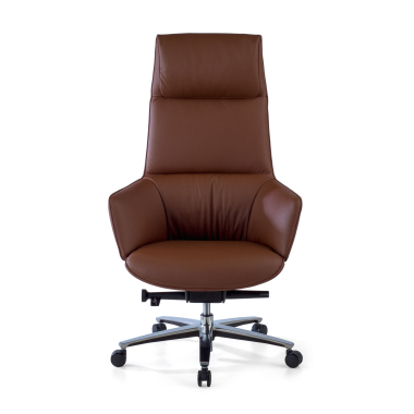 fauteuil de direction marron mozart cuir authentique accoudoirs rembourres 6
