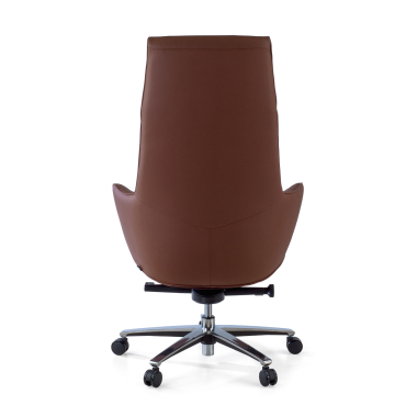 fauteuil de direction marron mozart cuir authentique accoudoirs rembourres 7