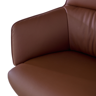 fauteuil de direction marron mozart cuir authentique accoudoirs rembourres 4