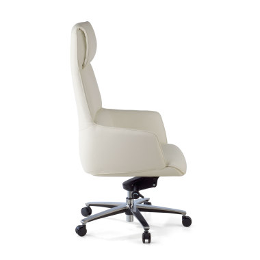 fauteuil de direction blanc mozart cuir authentique accoudoirs rembourres 3