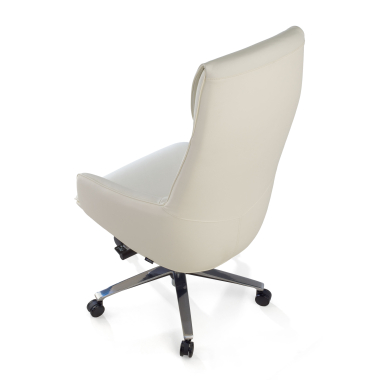 fauteuil de direction blanc mozart cuir authentique accoudoirs rembourres 6