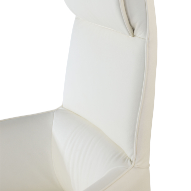 fauteuil de direction blanc mozart cuir authentique accoudoirs rembourres 4