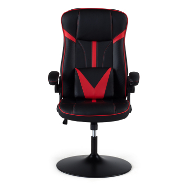 chaise gaming rouge simil cuir accoudoirs rabattables 3
