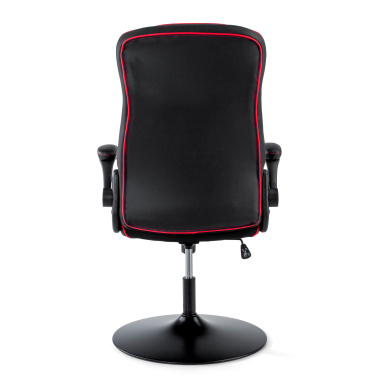 chaise gaming rouge simil cuir accoudoirs rabattables 9