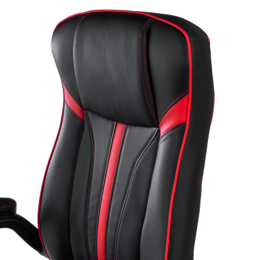 chaise gaming rouge simil cuir accoudoirs rabattables 6