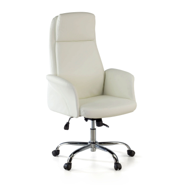 fauteuil de bureau blanc king simil cuir accoudoirs rembourres 1