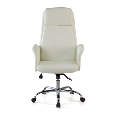 fauteuil de bureau blanc king simil cuir accoudoirs rembourres 3