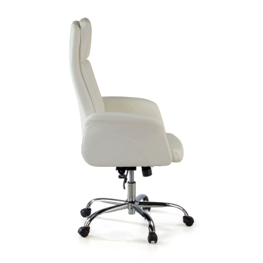 fauteuil de bureau blanc king simil cuir accoudoirs rembourres 4