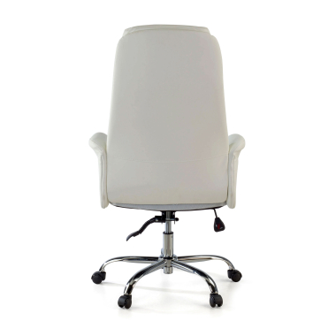 fauteuil de bureau blanc king simil cuir accoudoirs rembourres 7