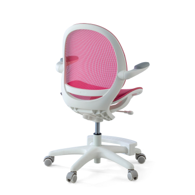 chaise de bureau enfant rose ergokid maille accoudoirs rabattables 9