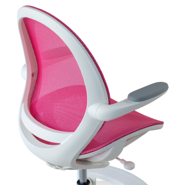chaise de bureau enfant rose ergokid maille accoudoirs rabattables 6