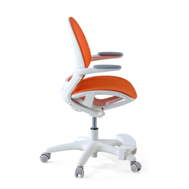 chaise de bureau enfant orange ergokid maille accoudoirs rabattables 4