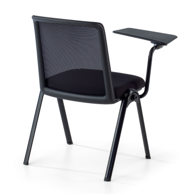 chaise avec tablette noir support de bureau maille sans accoudoirs 11