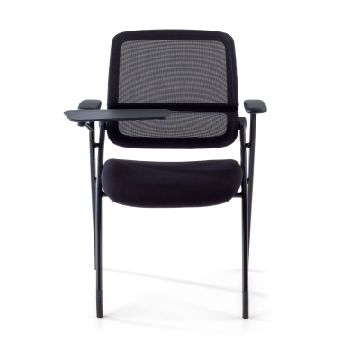 chaise avec tablette noir avec une palette d ecriture maille accoudoirs mobiles 6