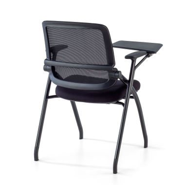chaise avec tablette noir avec une palette d ecriture maille accoudoirs mobiles 12