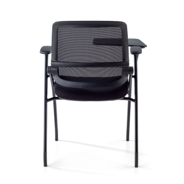 chaise avec tablette noir avec une palette d ecriture maille accoudoirs mobiles 13