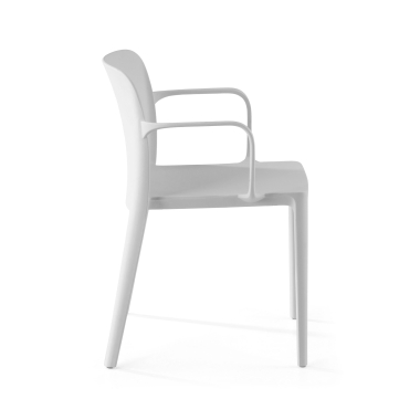 chaise de conference blanc loop plastique accoudoirs fixes 4