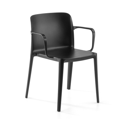 chaise de conference noir loop plastique accoudoirs fixes 1