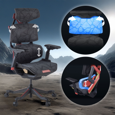 chaise gaming rouge dragonlord maille accoudoirs reglables 6d soutien lombaire appui tete 6