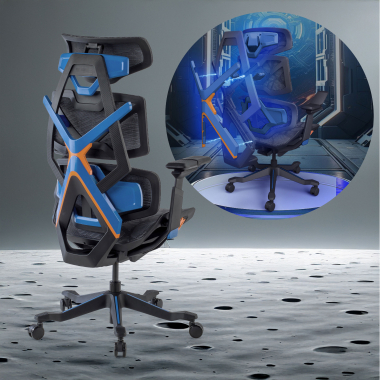 chaise gaming lilas dragonlord maille accoudoirs reglables 6d soutien lombaire appui tete 7