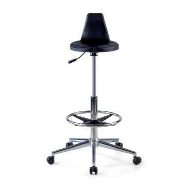 tabouret datelier et de laboratoire noir polytec plastique sans accoudoirs 3