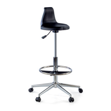 tabouret datelier et de laboratoire noir polytec plastique sans accoudoirs 1