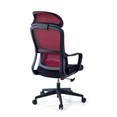 chaise de bureau rouge nebula maille accoudoirs fixes soutien lombaire appui tete 8