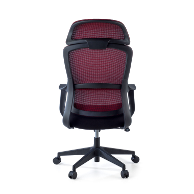 chaise de bureau rouge nebula maille accoudoirs fixes soutien lombaire appui tete 6