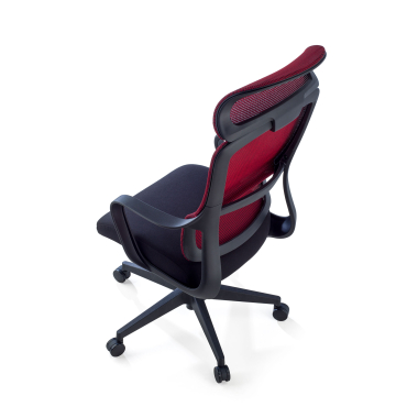 chaise de bureau rouge nebula maille accoudoirs fixes soutien lombaire appui tete 9