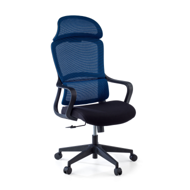 chaise de bureau bleu nebula maille accoudoirs fixes soutien lombaire appui tete 1